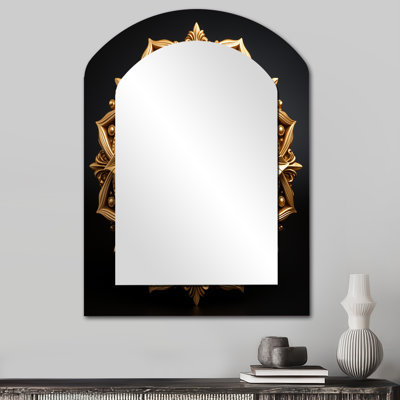 Cercles dorés mandala en or II - miroir mural asymétrique Boho Mandala