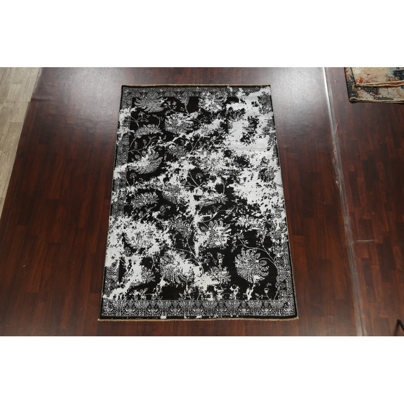 Tapis oriental délavé Versace Teinture végétale noué à la main 6 x 9
