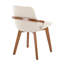 Chaise en bambou noyer et tissu crème