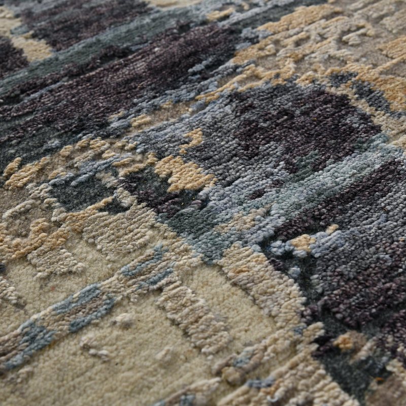 Serena Nania Abstract Hand-Knotted Wool and Silk Rug 2' x 3'