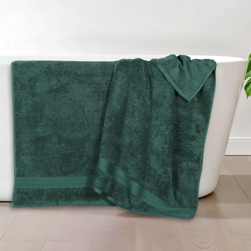 Nolhan Rayon from Bamboo Cotton Blend Bath Towels, Hunter Green