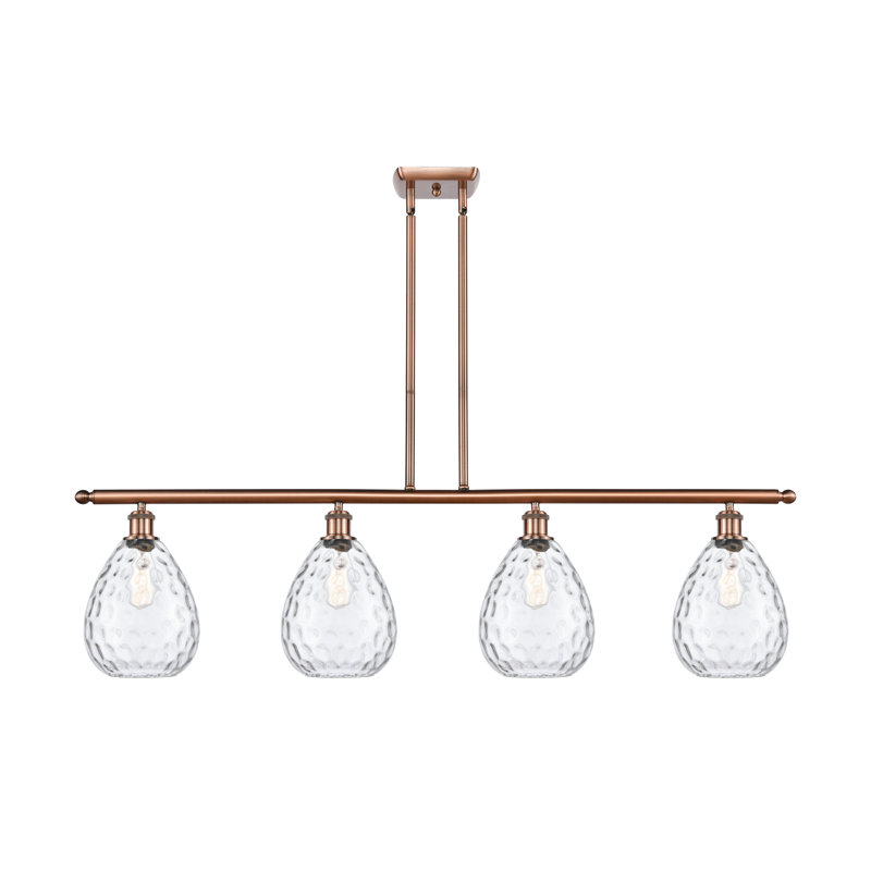 Jaron 4 - Light Kitchen Island Pendant, Antique Copper, No Bulb Included