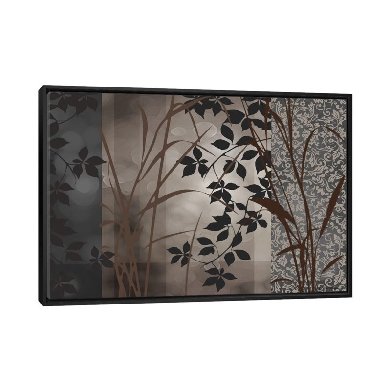 «Silver Whispers I», reproduction d'impression sur toile tendue, H 18 po x l 26 po x P 1,5 po, Toile avec cadre noir