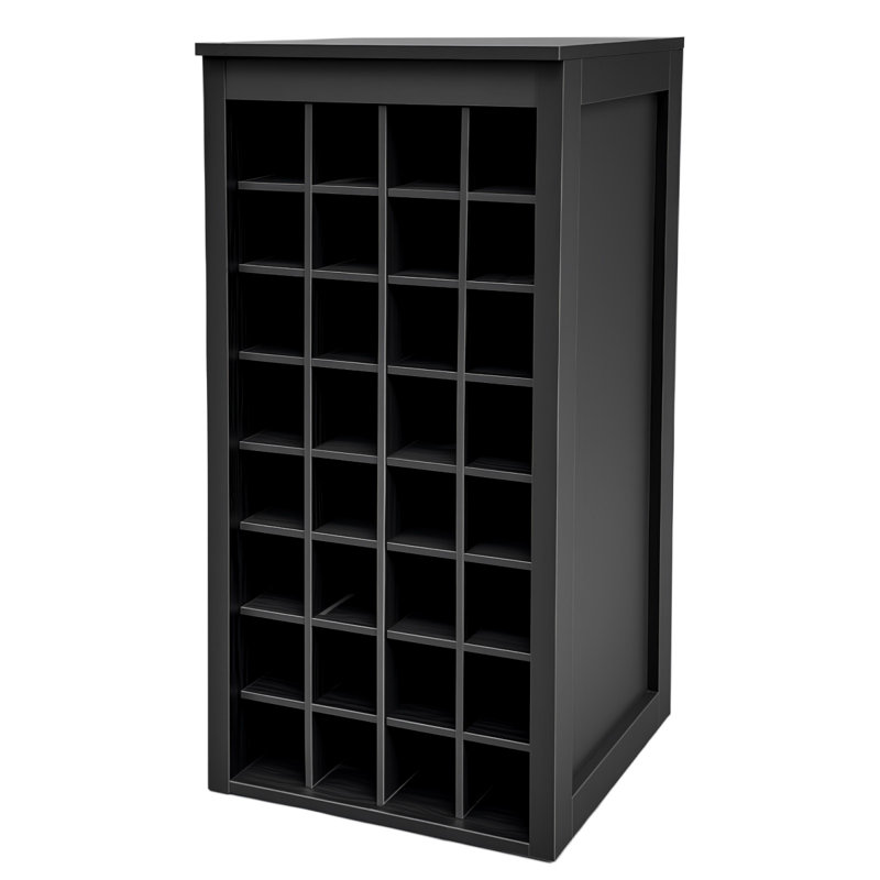 Black Modular Wine Bar Cabinet, Buffet Storage Cabinet With 32 Bottle Wine Rack