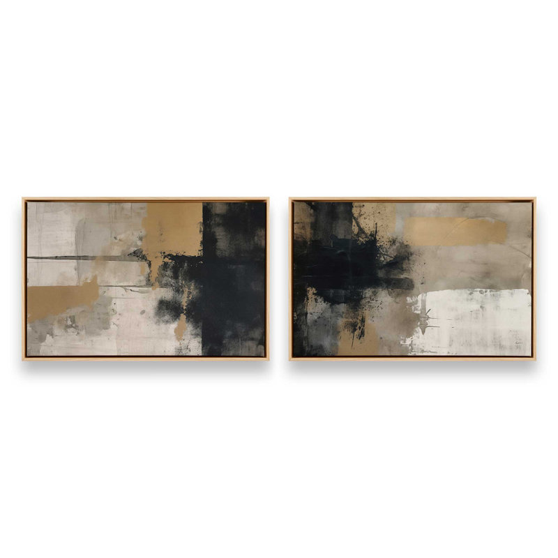 Ensemble de 2 pièces Chiaroscuro Blend, H 20,75 po x l 61,5 po x P 1,75 po, Cadre américain en érable flottant