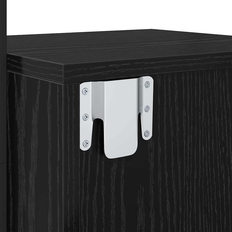 35cm W Manufactured Wood Bedside Table, Black Oak