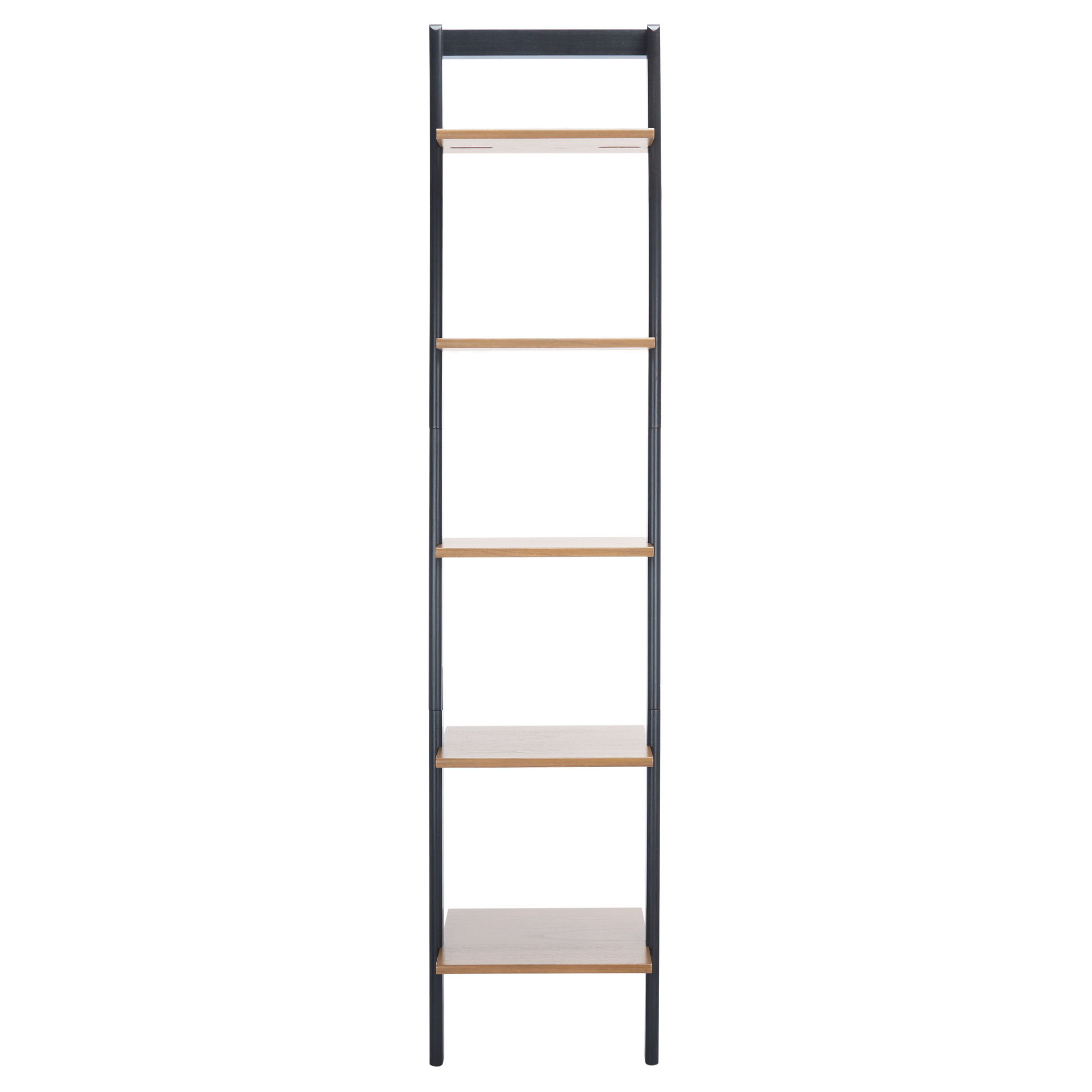 Joe Ladder Bookcase, Natural/ Charcoal, 76" H x 17" W x 14" D