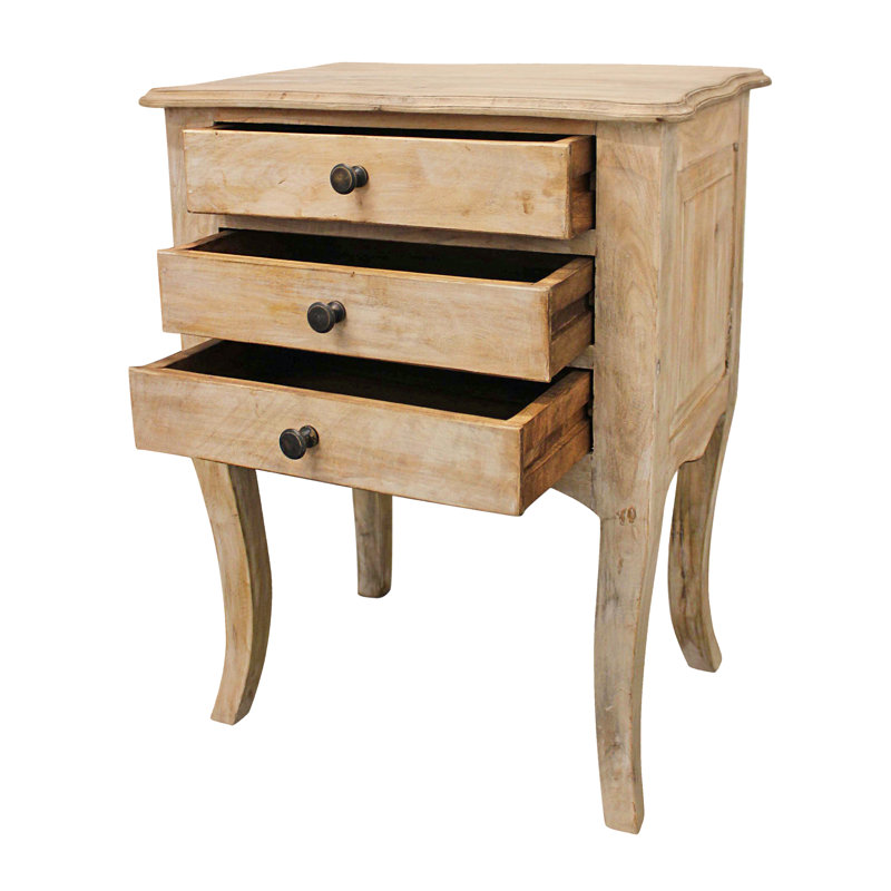 Chakita 23 " W Solid Wood Nightstand, White Wash