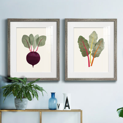 Organic Veg IX - ensemble de 2 reproductions d'art sur toile encadrées