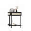 Unique Half Moon Design End Table with Sliding Door,Elegant Semi-circle Entryway