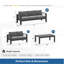 3-Piece Modern Aluminum Patio Conversation Set, 5-Seat Outdoor Sofa With  Thick Dark Grey Cushions & Grey Frame And Coffee Table