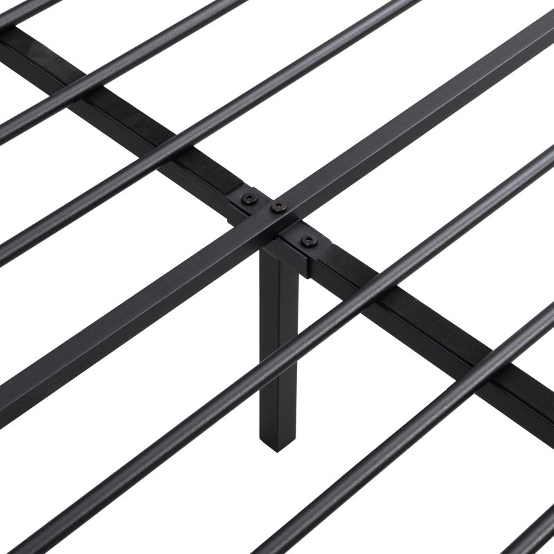 Lit plateforme tapissier gris foncé avec lumières à DEL et rangement - Lattes lourdes de tête de lit double en métal, couleur, sans sommier tapissier, bruit, facile à installer