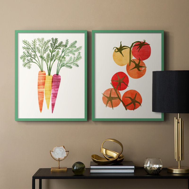 Organic Veg III - reproduction encadrée de qualité supérieure - prête à être accrochée - aucun clou requis - aucun clou requis