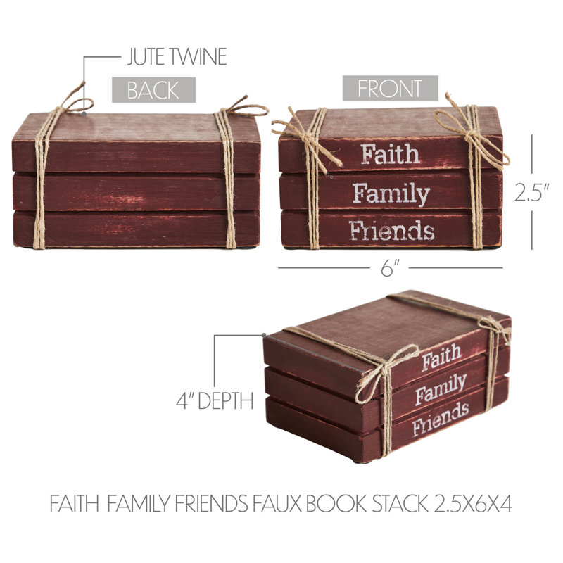 Pile à livres 2,5 x 6 x 4 Faith Family Friends