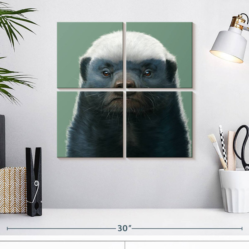 Brampt Honey Badger Portrait, 18" H x 18" W