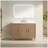 48" Fully Assembled Freestanding Single Sink Bathroom Vanity, Light Coffee Solid Wood Construction with Engineered White Countertop