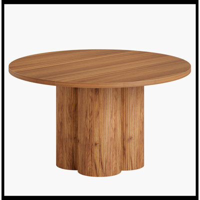 Table de salle à manger 47 po, table de salle à manger cannelée ronde (chaises non incluses)