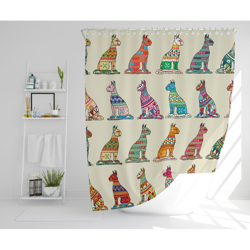 Rodulf Polyester Shower Curtain, 177cm H x 177cm W