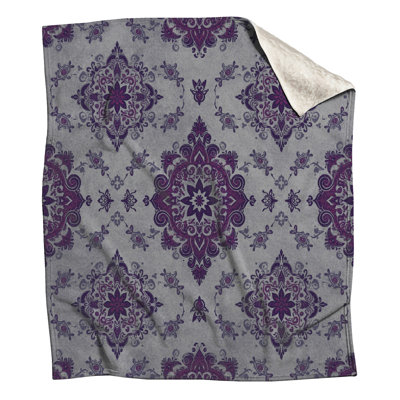 Purple Ornate Medallion Blankets