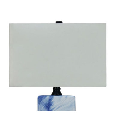 21" Ceramic on Metal Pillar Table Lamps