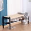 Banc en bois massif avec rangement pour chaussures Everill-351871838-394929898