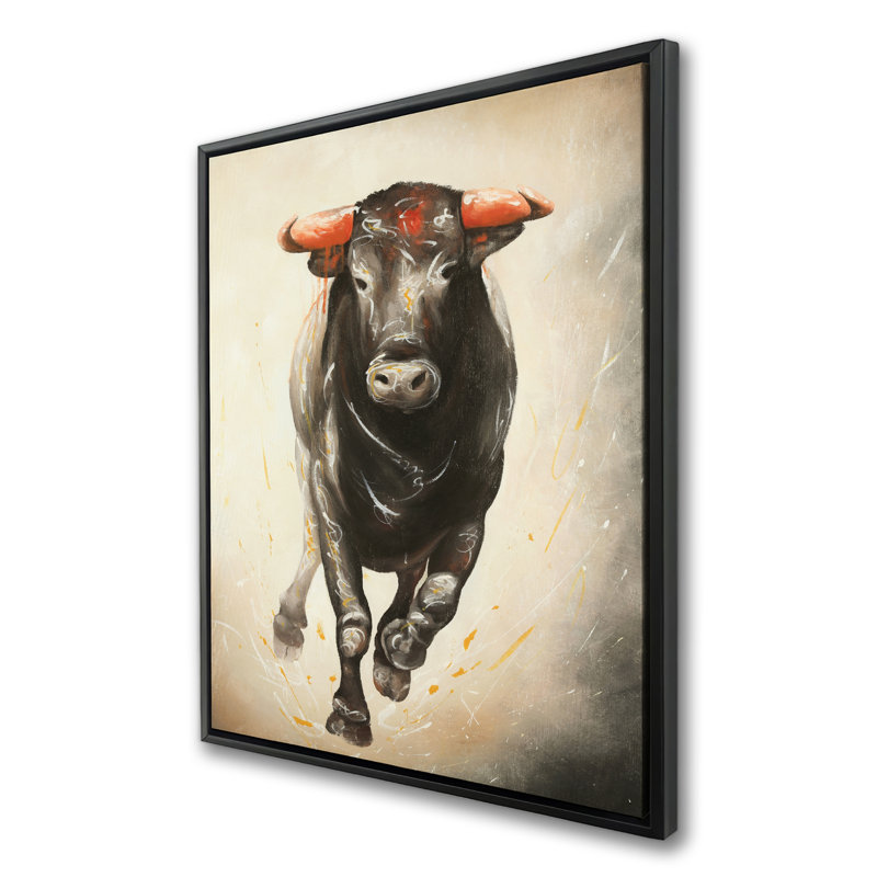 Bull Bull - Toile encadrée pour homme Cave Home Decor