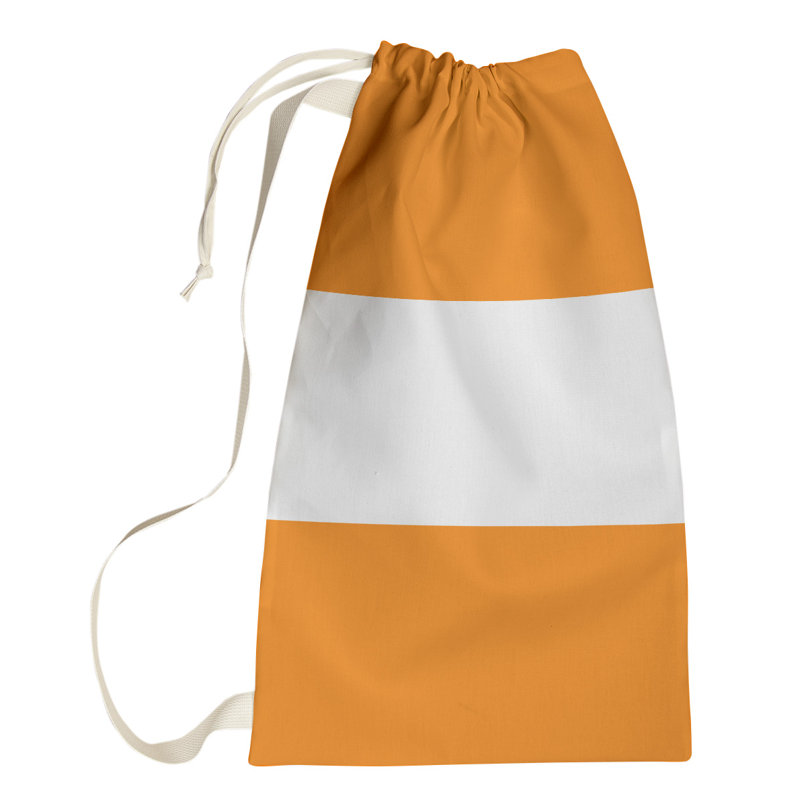 Fabric Laundry Bag with Handles, Medium (36" H x 28" W x 1.5" D), Pittsburgh Light Orange/White