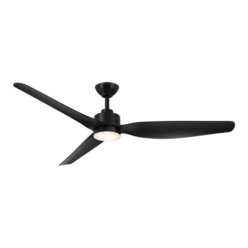 Norwynd 60" 5CCT LED Smart Coastal Rated Indoor/Outdoor Ceiling Fan, Black, Coal