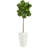 Fiddle Leaf Artificial Tree in White Tower Planter-14186363
