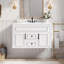Meuble-lavabo mural de style français avec lavabo en céramique et charnières à fermeture douce-131376490
