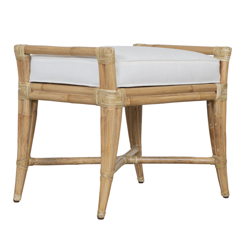 Malacca Upholstered Bench, Natural