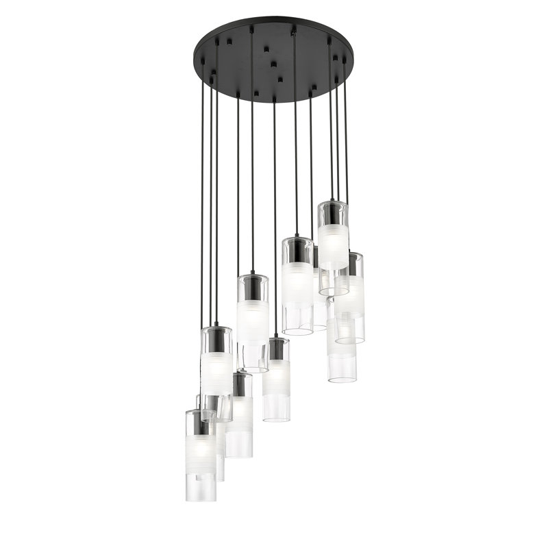 Lustre en grappe à 11 lumières Preisler, Noir mat