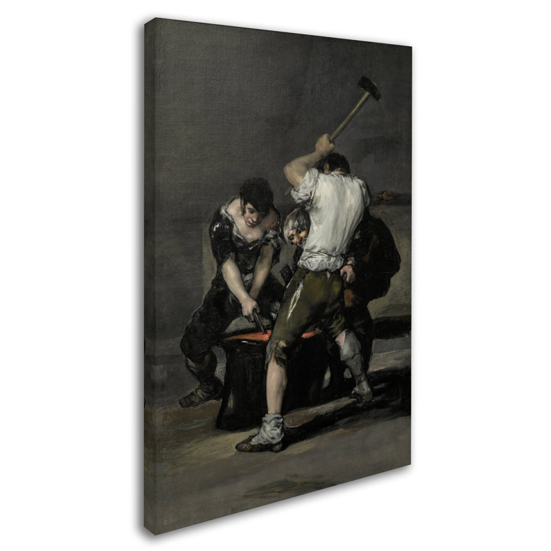« the forge », reproduction sur toile tendue, H 19 po x l 12 po