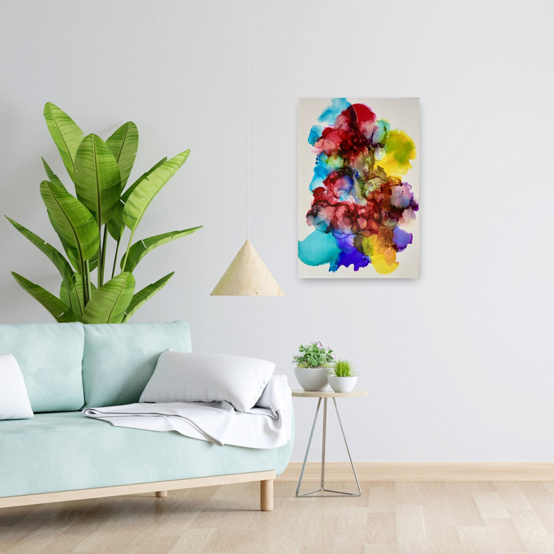 Blooms VI Abstract Contemporary Modern Flower Wall Art, 24" H x 16" W