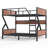 Full Over Full Bunk Bed, Metal Bunk Bed With Storage Shelves And Lights, Space-Saving & Noise-Free Design, Black-537758805