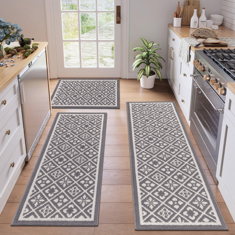Machine Washable Non-Slip Kitchen Mat, Gray