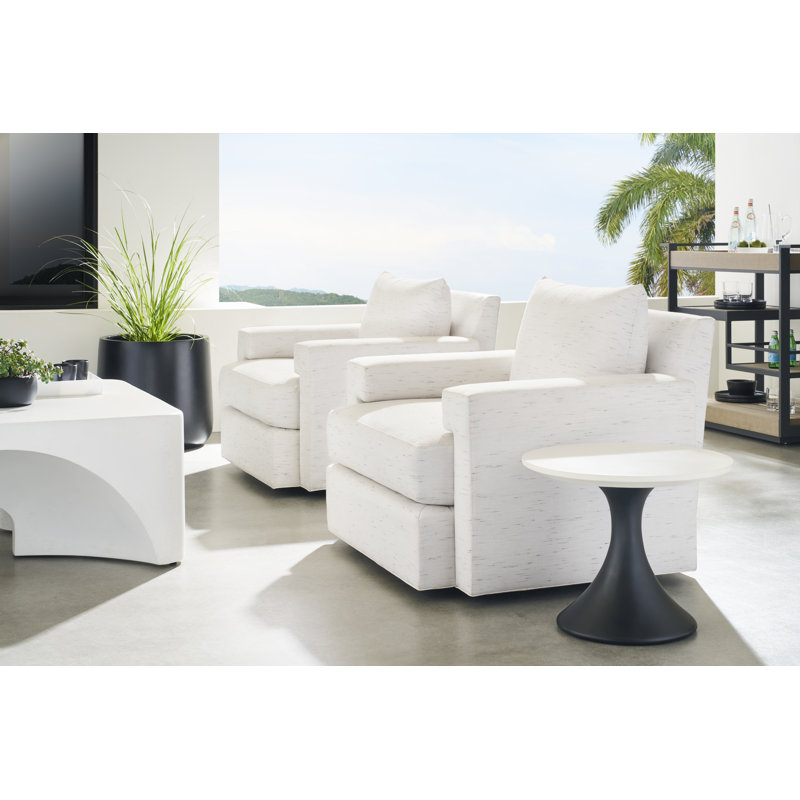 Michael Weiss Outdoor Swivel Lounge Chair, Toodaloo Parchment