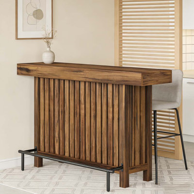 Table de bar Modern Home avec tablettes à 2 niveaux et repose-pieds