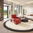 Red curved negotiating sofa