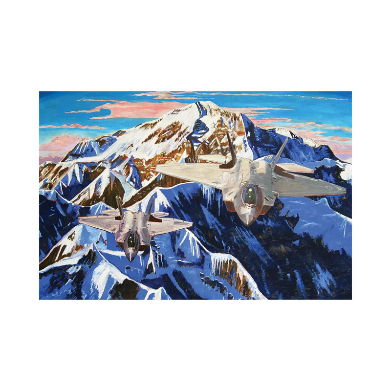 «Denali F22 Rapture» par Scott Clendaniel - peinture sur toile tendue, H 12 po x l 18 po x 1,5 po