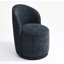 Integrated Barrel Armless Swivel Fabric Dining Chair-1588366707