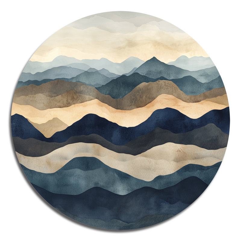 «Geometric Earth Horizon», décorations murales abstraites en métal rondes, L 36 po x H 36 po