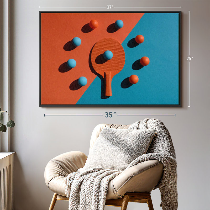 " Color Block Ping Pong Wall Art " Print, 37" H x 25" W