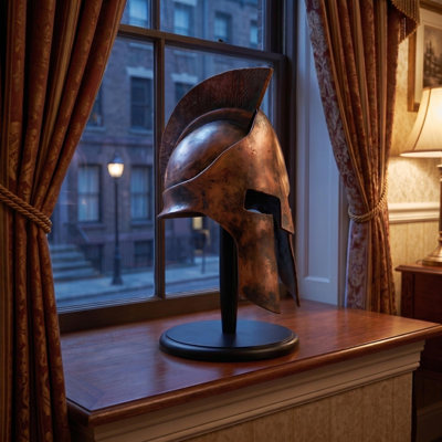 Greek Spartan Helmet Sculpture