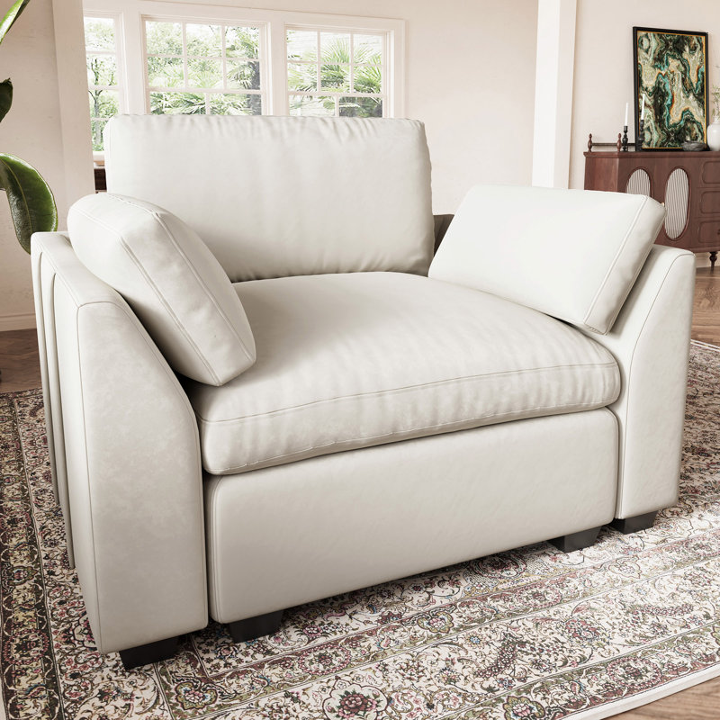 Knopp Velvet Comfort Rest Single Sofa, Beige