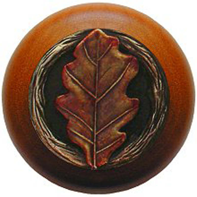 Leaves Mushroom Knob, Brass Hand Tinted
