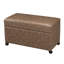 Banc de rangement avec repose-pieds 32 pouces en similicuir avec roulettes-898208714