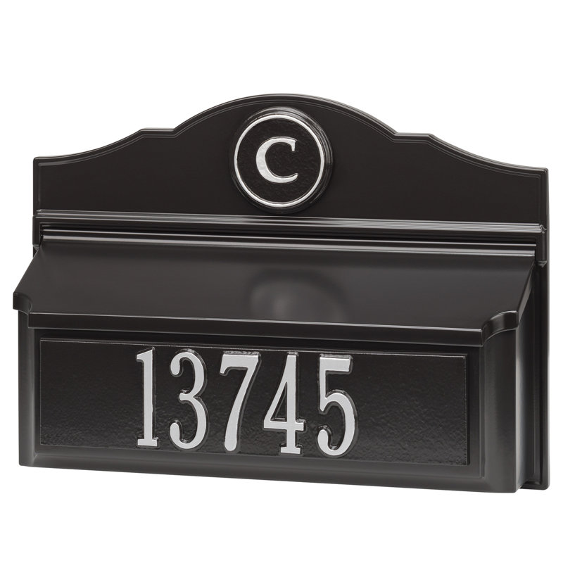 Wall Mounted Mailbox, Black/Silver, Yes