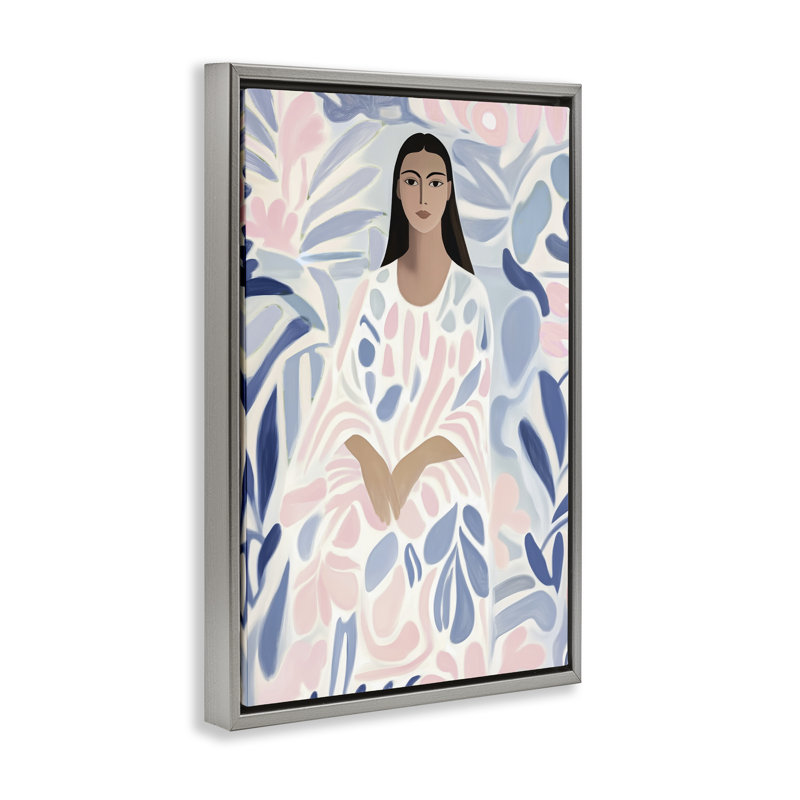 Cadre flottant au pastel, Annabelle Hall, H 25 po x l 17 po, Cadre flottant gris lustré