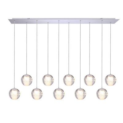 Luminaire suspendu sphère en grappe 10 lumières Veroniza